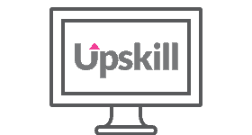 Upskill logo on computer screen