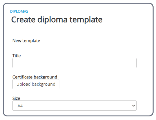 Create diploma template in FrontCore