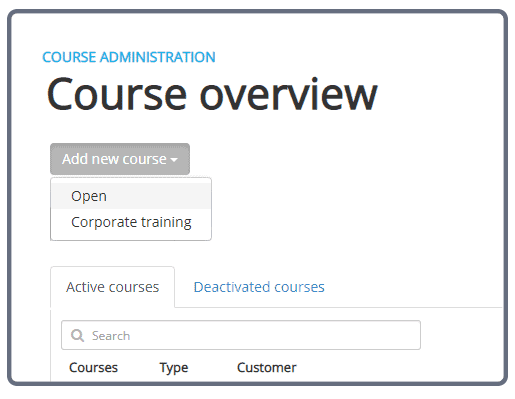 Course management example