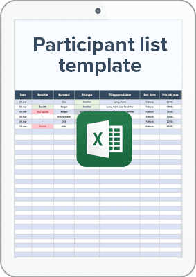 Participant list Excel template