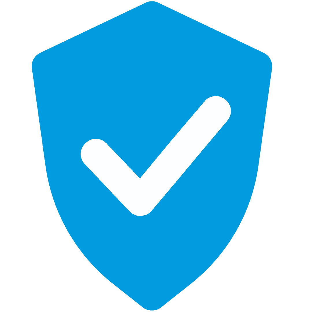 Shield with checkmark icon representing trust, security, and protection of training business reputation in data privacy and compliance