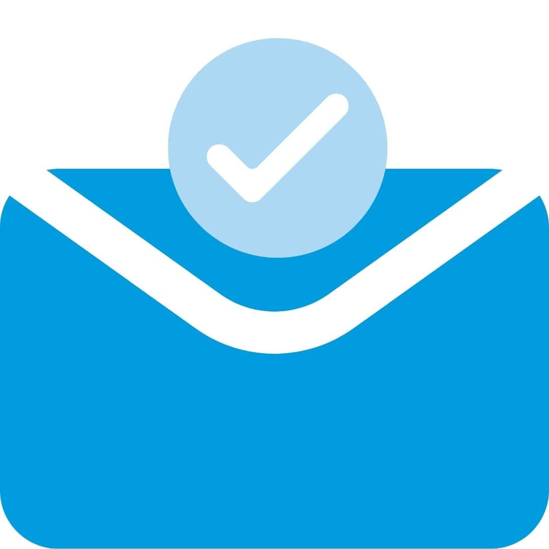 Streamlined communication management icon, symbolizing the organized handling of emails and SMS messages, enabling quick responses and increased productivity