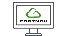 Fortnox logo displayed on a computer screen, representing the user-friendly interface and seamless integration with FrontCore for training management and invoicing.