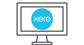 Xero logo displayed on a computer screen, representing the user-friendly interface and seamless integration with FrontCore for training management and invoicing.
